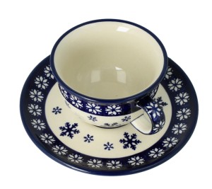 Filiżanka i spodek Ø 11,8/16 cm V 0,22 L Bolesławiec GU775DEK925A