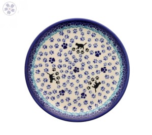 Plate ø 19,0 cm Black Cat Bolesławiec Pottery Galia