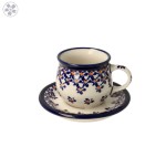 Filiżanka i spodek do podwójnego espresso Ceramika Bolesławiec V 0,07 L GU1121DEK882A
