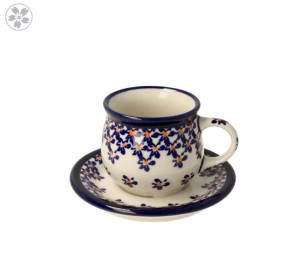 Filiżanka i spodek do podwójnego espresso Ceramika Bolesławiec V 0,07 L GU1121DEK882A