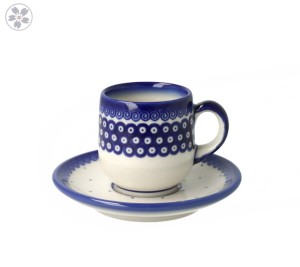Filiżanka i spodek espresso V 0,1 L Kropki Galia
