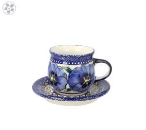 Filiżanka i spodek do podwójnego espresso V 0,07 L Bolesławiec GU1121DEK148Art