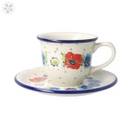 Cup and saucer V 0,18 L F770dek2510X Bolesławiec Pottery