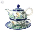 Set Pot V 0,6 L Cup 0,25 L C01 DEKU5076 Bolesławiec Pottery