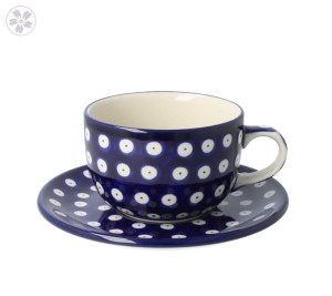 Cup and saucer V 0,2 L F768dek70AX Bolesławiec Pottery