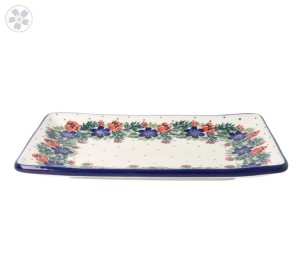 Tacka do sushi  21,5 cm x 14,5 cm Ceramika Artystyczna Bolesławiec C21 dek1535X