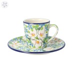 Filiżanka i spodek espresso V 0,09 L Ceramika Artystyczna Bolesławiec F66 dekU4902