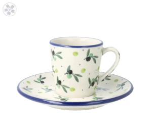 Filiżanka i spodek Ceramika Artystyczna Bolesławiec espresso V 0,09 L F66dek 2414X