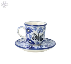 Filiżanka i spodek Ceramika Artystyczna Bolesławiec espresso V 0,06 L B10 dek2999X