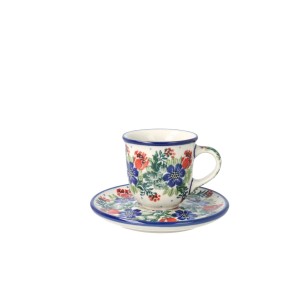 Filiżanka i spodek Ceramika Artystyczna Bolesławiec espresso V 0,06 L B10 dek1535X