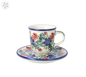 Filiżanka i spodek espresso V 0,06 L Ceramika Artystyczna Bolesławiec B10 dek1535X