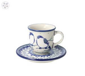 Filiżanka i spodek espresso V 0,06 L Ceramika Artystyczna Bolesławiec B10 dekU4830