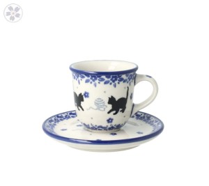 Filiżanka i spodek Ceramika Artystyczna Bolesławiec espresso V 0,06 L B10 dek2588X