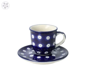 Filiżanka i spodek espresso V 0,06 L Ceramika Artystyczna Bolesławiec B10 dek70AX