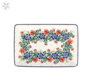 Tacka do sushi Ceramika Artystyczna Bolesławiec 18x12 h2,5cm C27 dek1535X