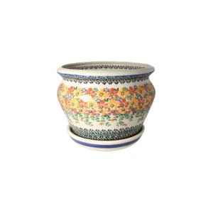 Doniczka wys.14 cm Pomarańczowe Kwiaty Galia
