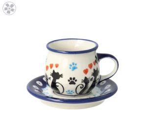 Filiżanka i spodek do podwójnego espresso Ceramika Bolesławiec V 0,07 L GU1121DEK1378A