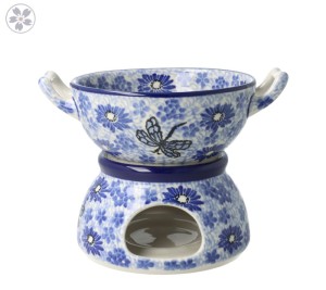 Komplet do fondue C62 Ceramika Artystyczna Bolesławiec dek2999X