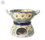 Fondue set C62 dekU4742 Bolesławiec Pottery