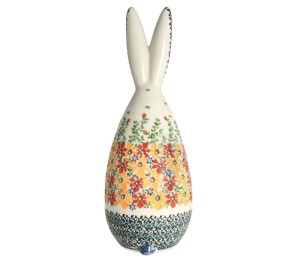 Zając duży wielkanocny 30 cm Pomarańczowe Kwiaty Galia