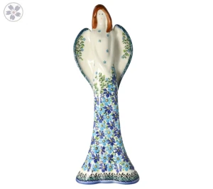 Figura anioł wys. 37 cm Niebieskie Kwiaty Galia