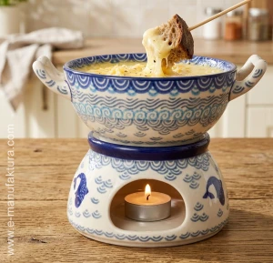 Komplet do fondue C62 Ceramika Artystyczna Bolesławiec dek2372X