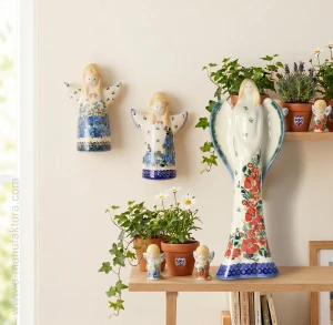 Figura ceramiczna anioł Nasturcja Galia Ceramika Bolesławiec wizualizacja