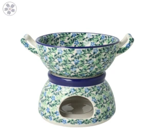 Komplet do fondue C62 Ceramika Artystyczna Bolesławiec dek2349X