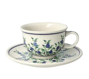 Cup and saucer V 0,22 L ø 16,0 cm GU775DEK1208 Bolesławiec Pottery