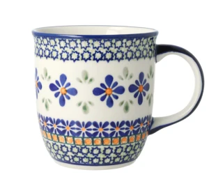 Kubek kwiat lotosu Ceramika Bolesławiec h 9,7 cm V 0,35 L GU1105 DEKDU60