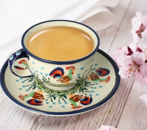 Filiżanka i spodek krokus V 0,22 L Bolesławiec GU775DEK281Art