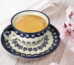 Cup and saucer V 0,22 L ø 16,0 cm GU775DEK166A Bolesławiec Pottery