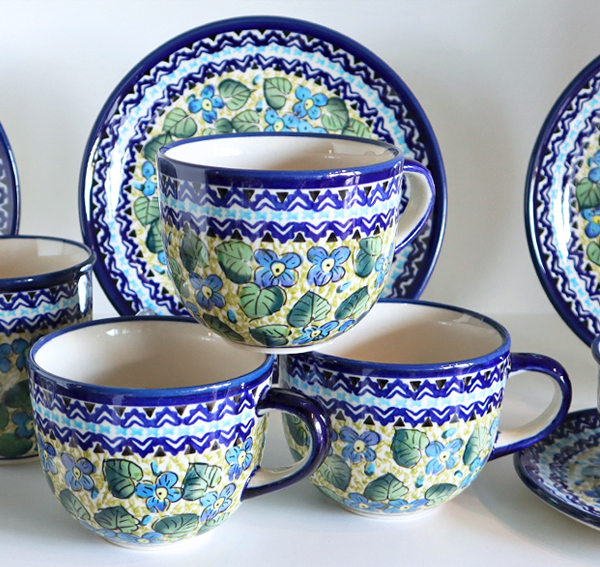 Ceramiczne naczynia, ręcznie malowane, ceramika artystyczna bolesławiec dekoracja 248Art kwiaty, zakłady ceramiczne bolesławiec
