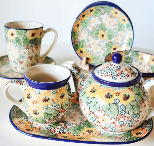 Ceramiczne naczynia, ręcznie malowane, ceramika artystyczna bolesławiec dekoracja U4742