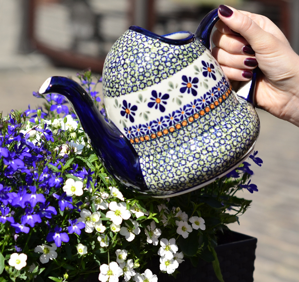 Ceramiczne naczynia, ręcznie malowane, ceramika artystyczna bolesławiec konewka