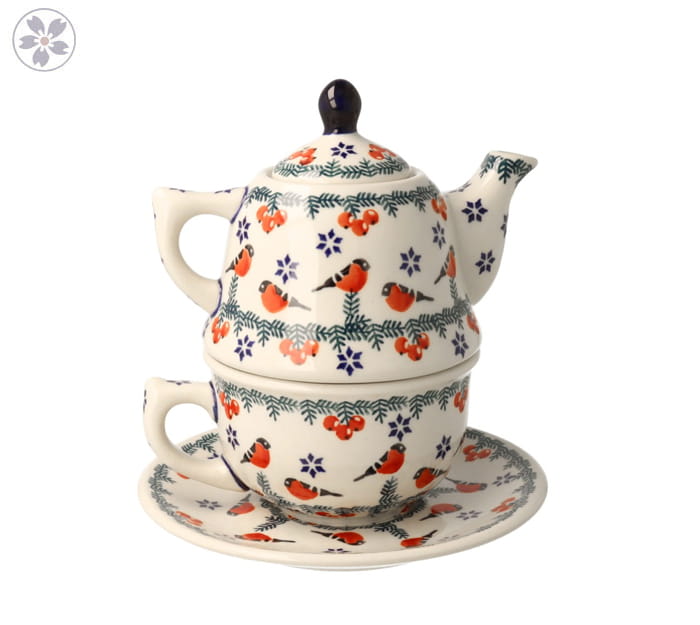 ZESTAW DO PARZENIA HERBATY, CZAJNIK 0,42L + FILIŻANKA 0,33L + SPODEK GILE MANUFAKTURA