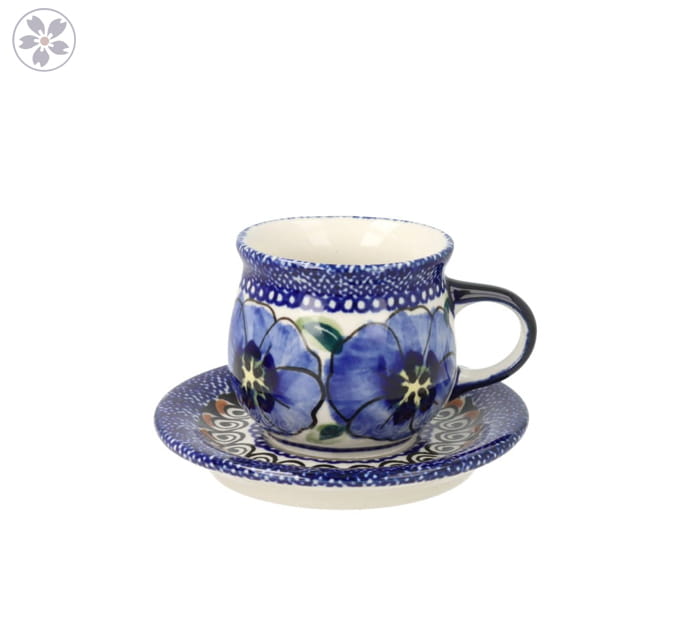 Filiżanka i spodek do podwójnego espresso V 0,07 L Bolesławiec GU1121DEK148Art