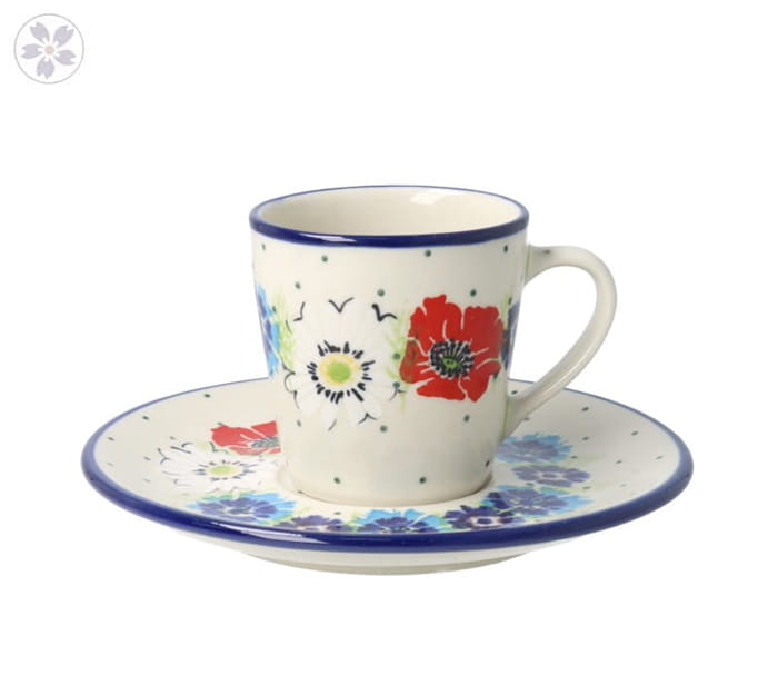 Filiżanka i spodek Ceramika Artystyczna Bolesławiec espresso V 0,09 L F66 dek2510X