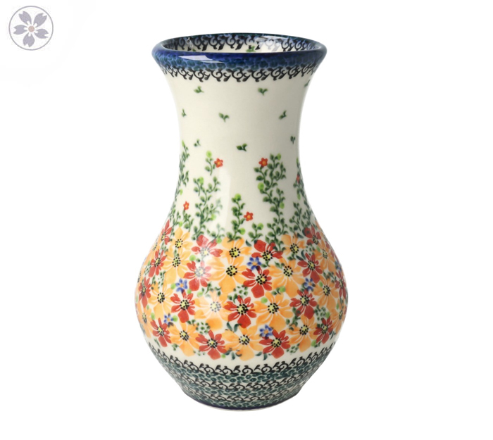 Wazon wys. 22 cm Pomarańczowe kwiaty Galia